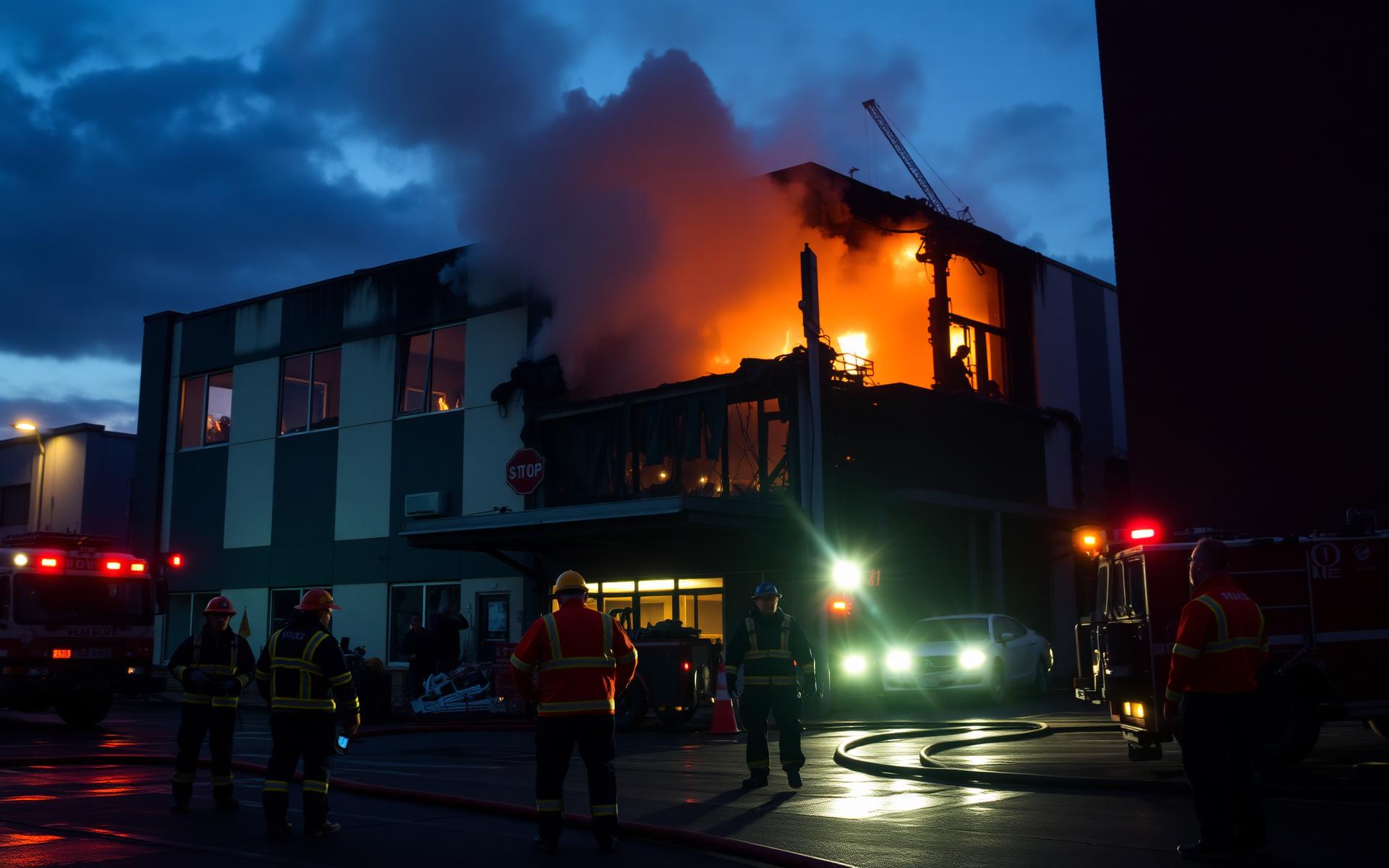 Commercial disaster response team on scene